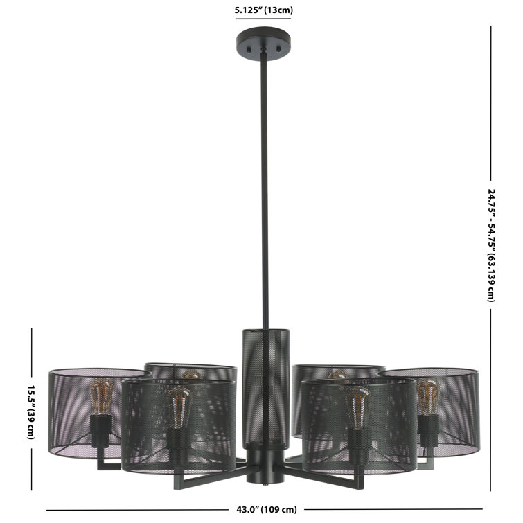 Meliora 6 Light Metal Dimmable Cylinder Chandelier & Reviews